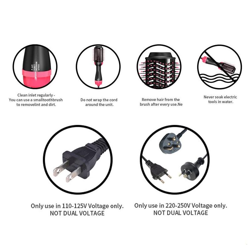 Multi-Functional Hot Air Brush & Hair Styler - Hair Dryer, Volumizer, Curler, and Straightener in One