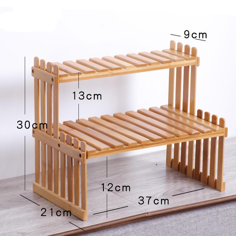 Wooden 2-Tier Indoor Plant Holder Shelf