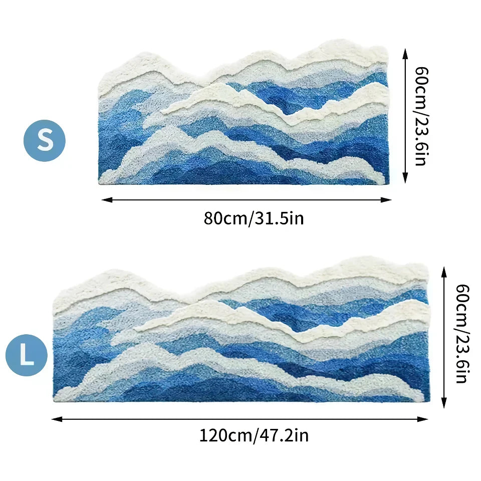 Wave-Inspired Irregular Plush Area Rug